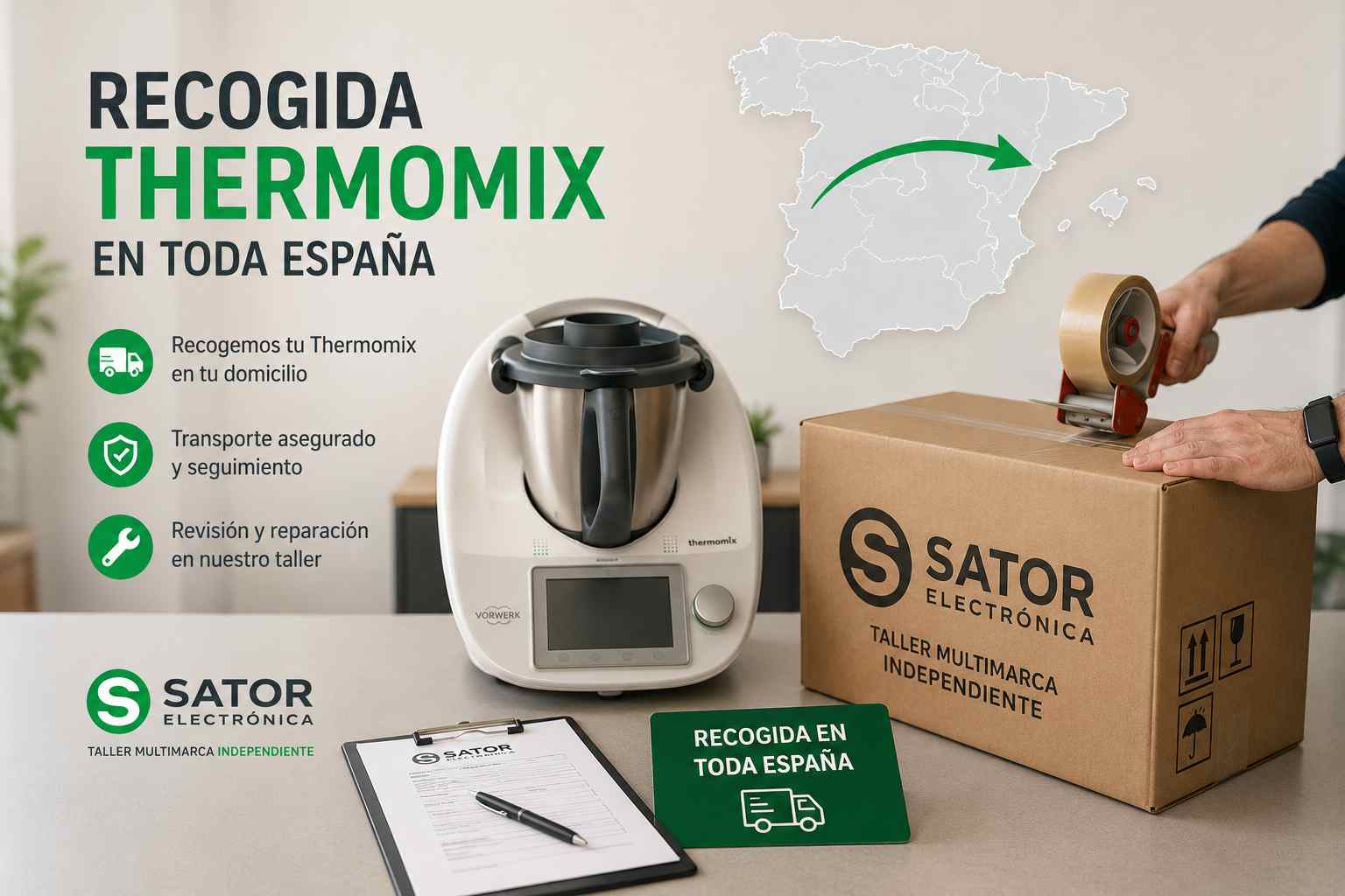 Recogida de Thermomix en toda España para reparación en Sator Electrónica